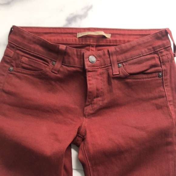 Vince LOLA STOVEPIPE Rust Red Coated Ultra Skinny Jeans Size 26 - Picture 7 of 10